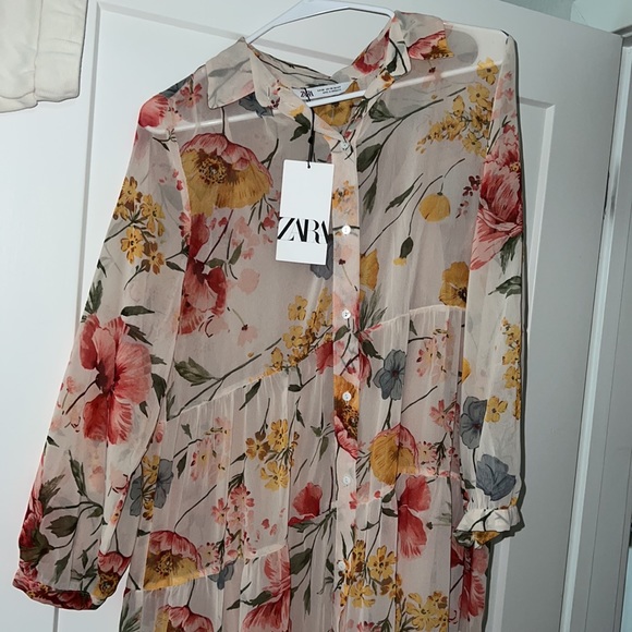 NWT Long Sleeve Tiered Zara Floral Dress - Picture 9 of 14